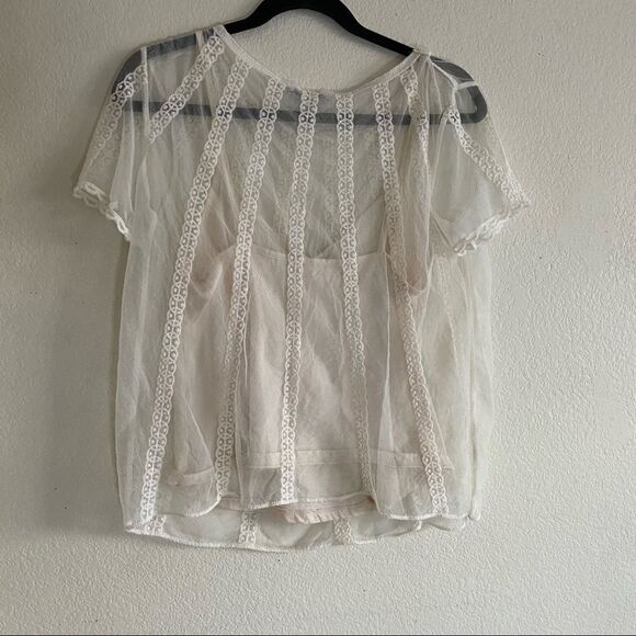 Zara Sheer Witchy White Blouse - Picture 7 of 8